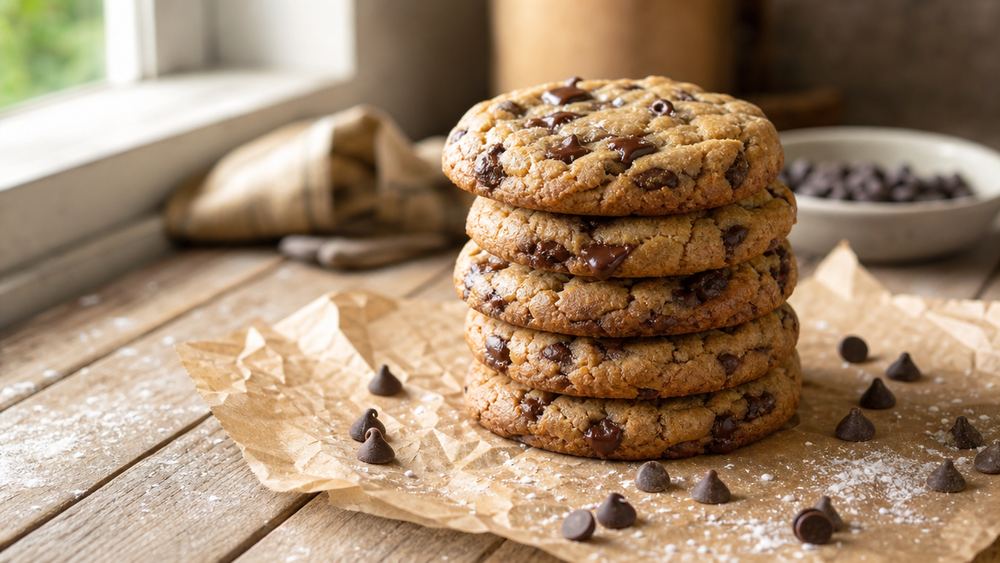 Fresh baked chocolate chip cookies